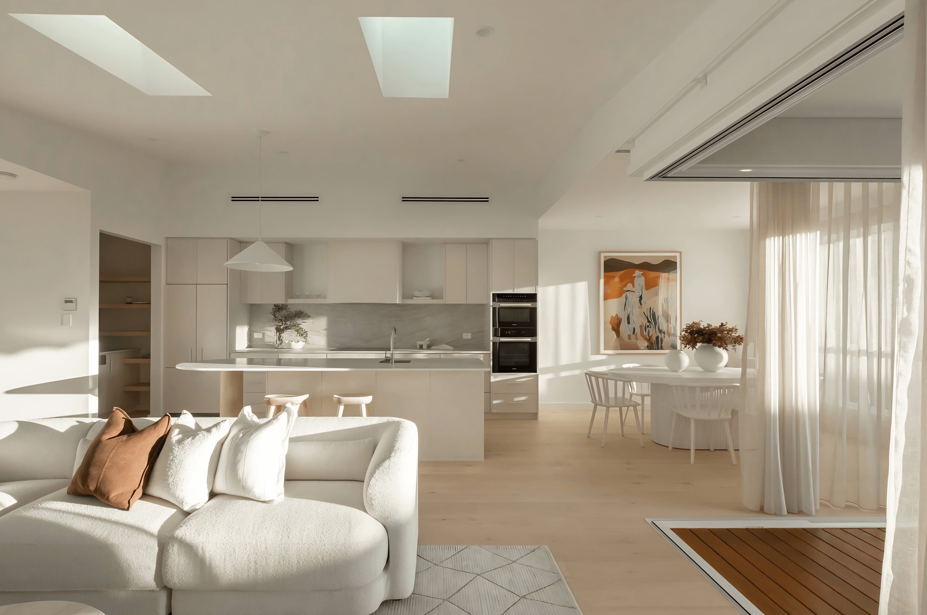 Bright open-plan living and kitchen — Purely Green clean