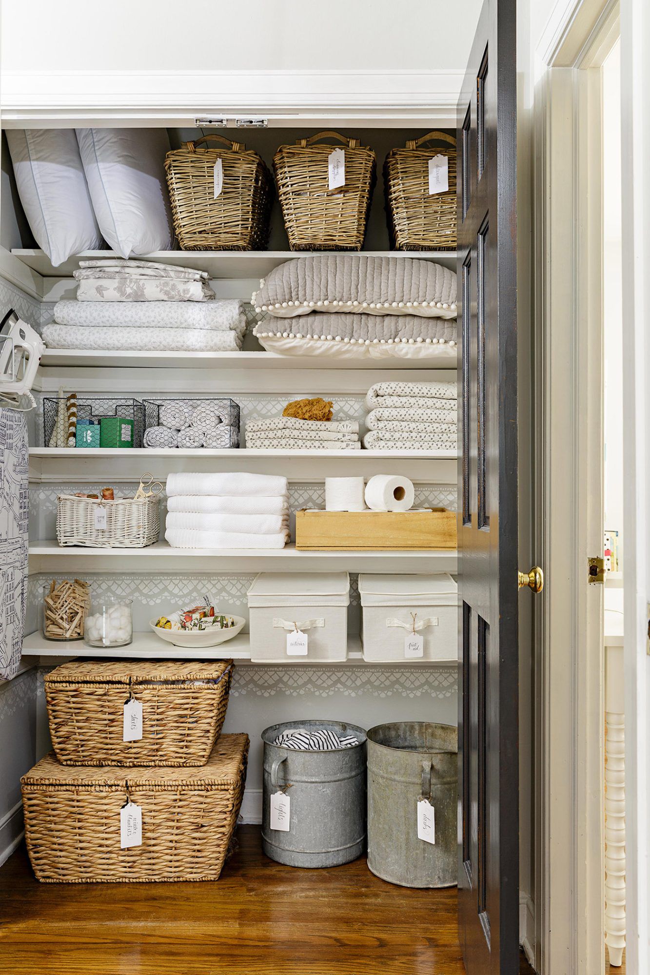 Beautifully organised linen cupboard